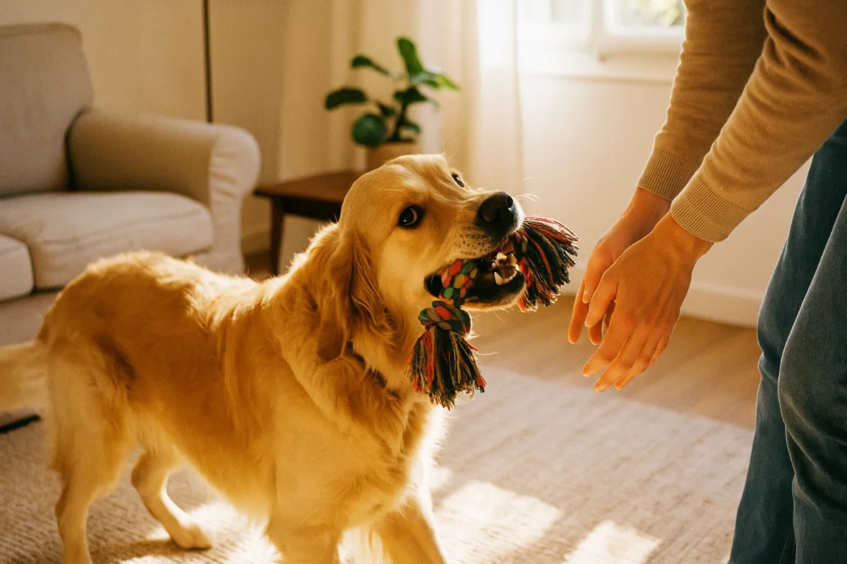 Il cane ti porta il gioco ma non lo molla: cosa significa davvero questo comportamento