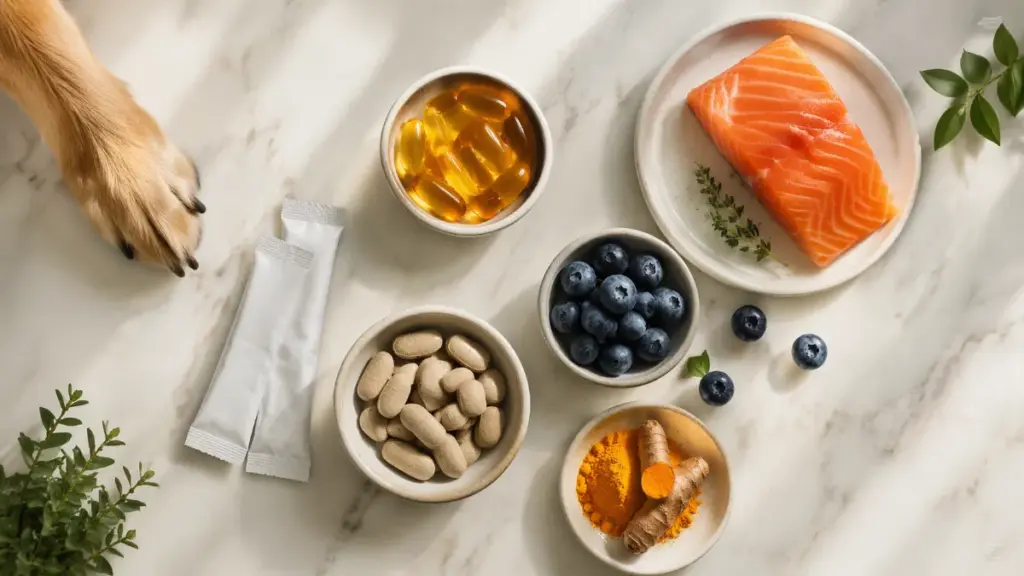 Integratori per Cani: Quali Funzionano Davvero, Quali Evitare e Quando Sono Necessari (Guida 2026)   Image of dog health supplements food 1024x576