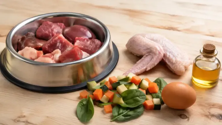 Dieta BARF per Cani: Guida Completa 2026 — Benefici, Rischi e Come Iniziare   Image of ingredienti dieta barf cani 768x432