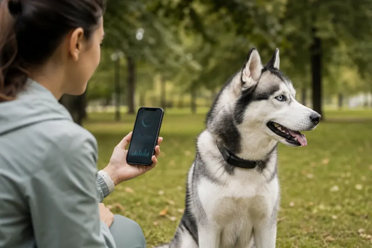 Cane con collari smart biometrici per il monitoraggio della salute in una situazione d'uso realistica - collare smart per cani