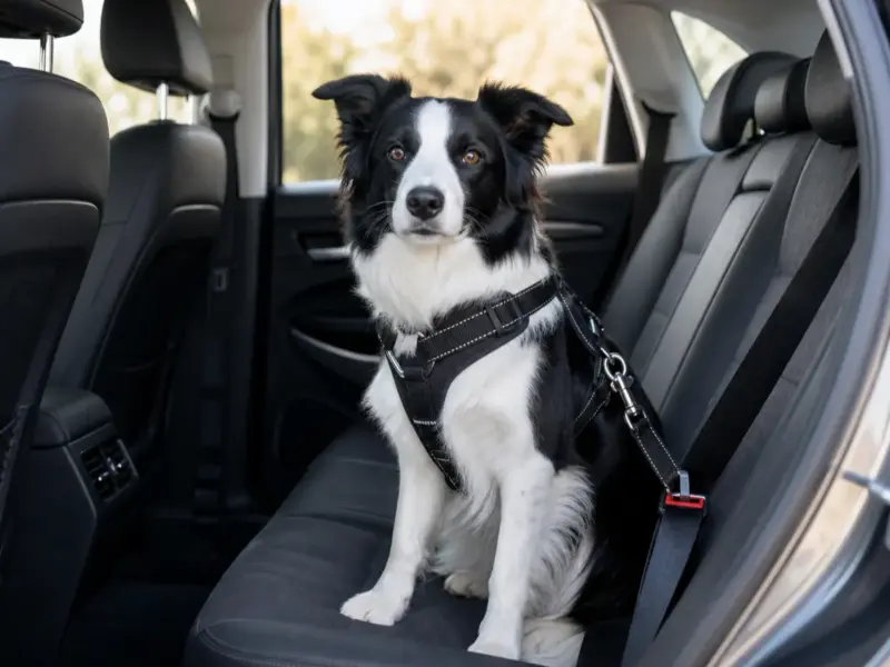 Pettorina auto per cani crash testata indossata correttamente
