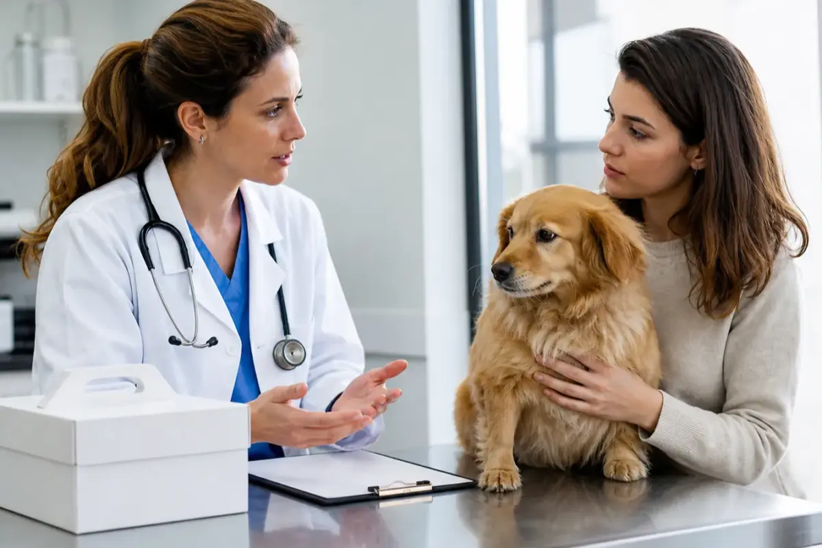 Cane con test domestici per allergie e intolleranze in una situazione d'uso realistica - test allergie per cani