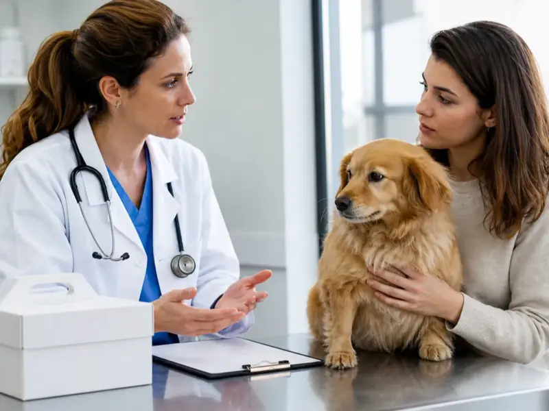 Cane con test domestici per allergie e intolleranze in una situazione d'uso realistica - test allergie per cani