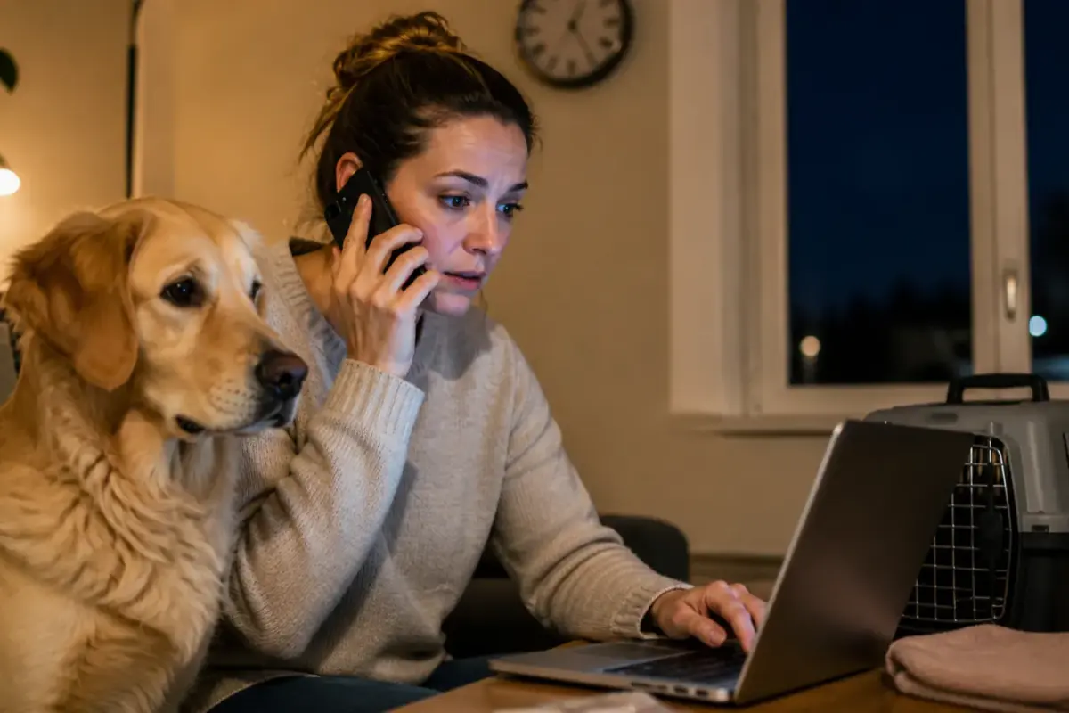 Proprietaria chiama un veterinario H24 per un’emergenza del cane