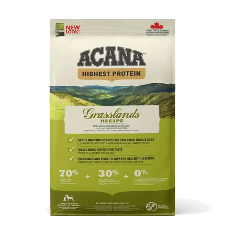 Acana Grasslands all’Agnello per Cani – 11.4 Kg, Singola