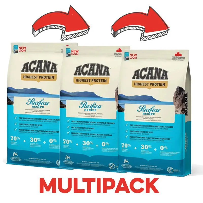 Acana Pacifica per Cani – 11.4 Kg, 3 pezzi