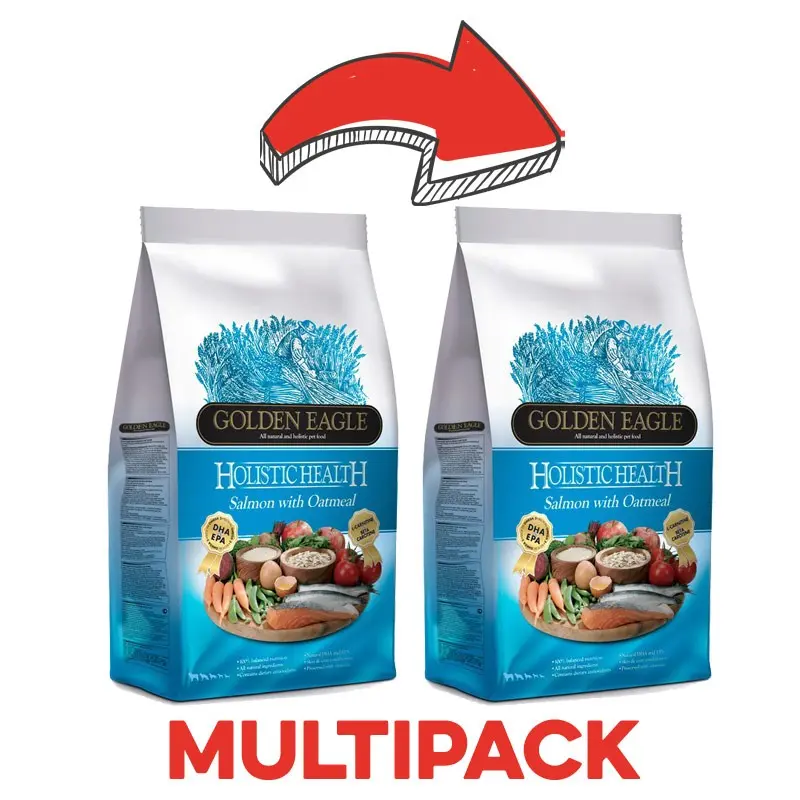 Golden Eagle Holistic Salmone e Avena per Cani – 2 Kg, 2 pezzi