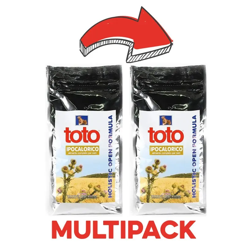 Toto Holistic Ipocalorico Anatra e Orzo Integrale per Cani – 1.5 Kg, 2 pezzi
