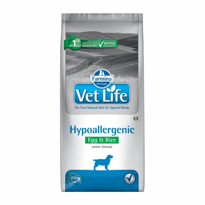 Farmina Vet-Life Hypoallergenic Egg&Rice Cane Secco – 2 Kg, Singola