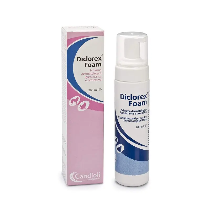 Candioli Diclorex Foam Schiuma Dermatologica per Cani e Gatti – 200 ml