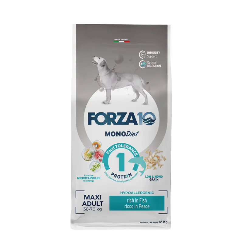 Forza10 Maxi Diet Low Grain al Pesce – 12 Kg, 3 pezzi