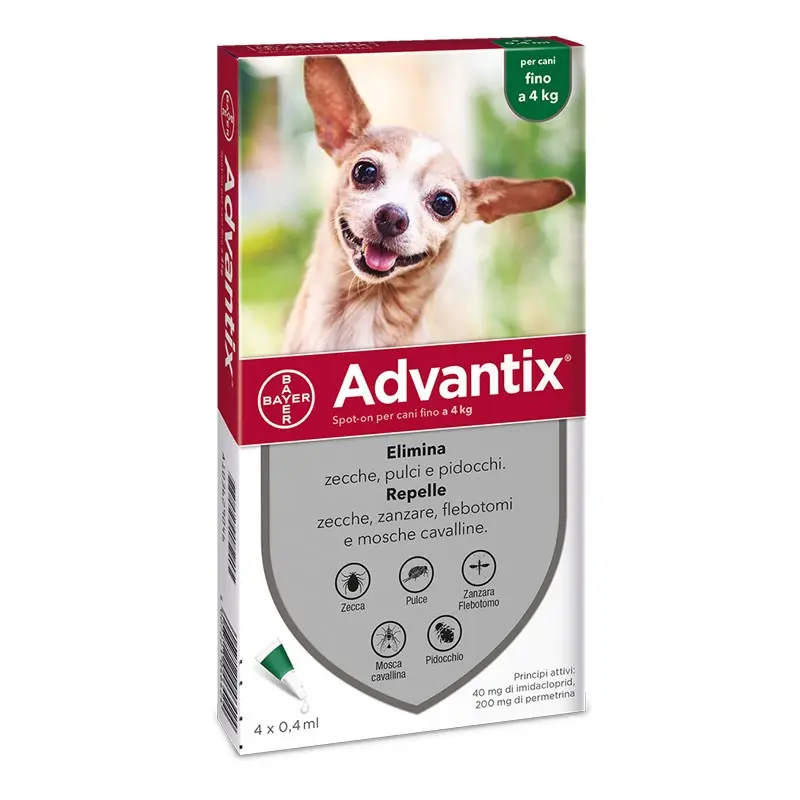 Elanco Advantix Spot-On 0-4Kg per Cani – 4 Pipette