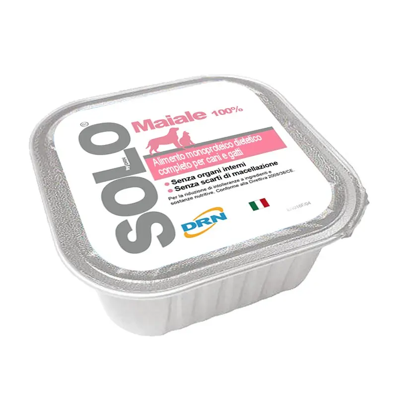 DRN Solo Maiale Umido per Cani e Gatti – 300 g, 6 pezzi