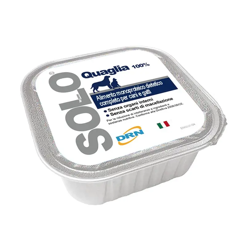 DRN Solo Quaglia Umido per Cani e Gatti – 100 g, Singola