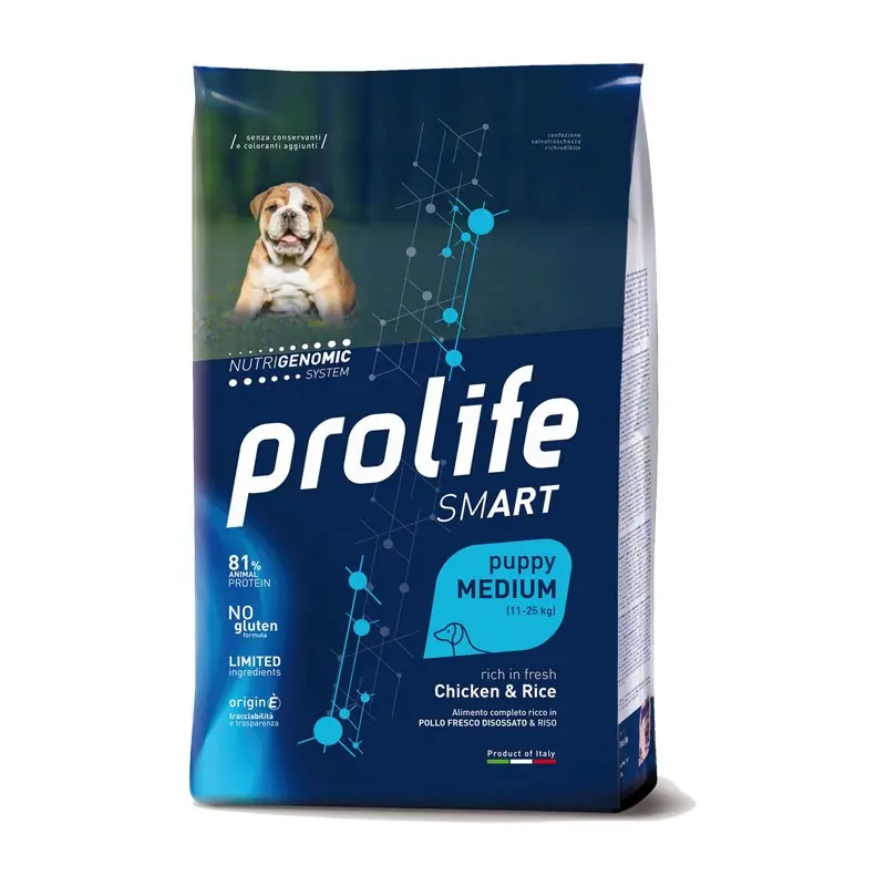 Prolife Smart Puppy Medium Pollo e Riso per Cuccioli – 2.5 Kg, Singola