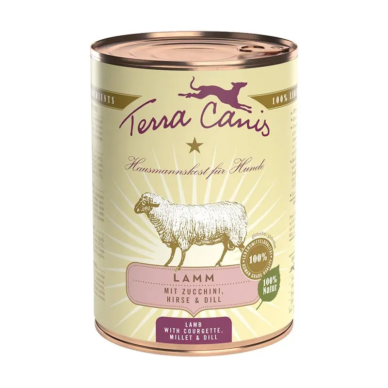 Terra Canis Agnello con Zucchine, Miglio e Aneto – 400 g, Singola