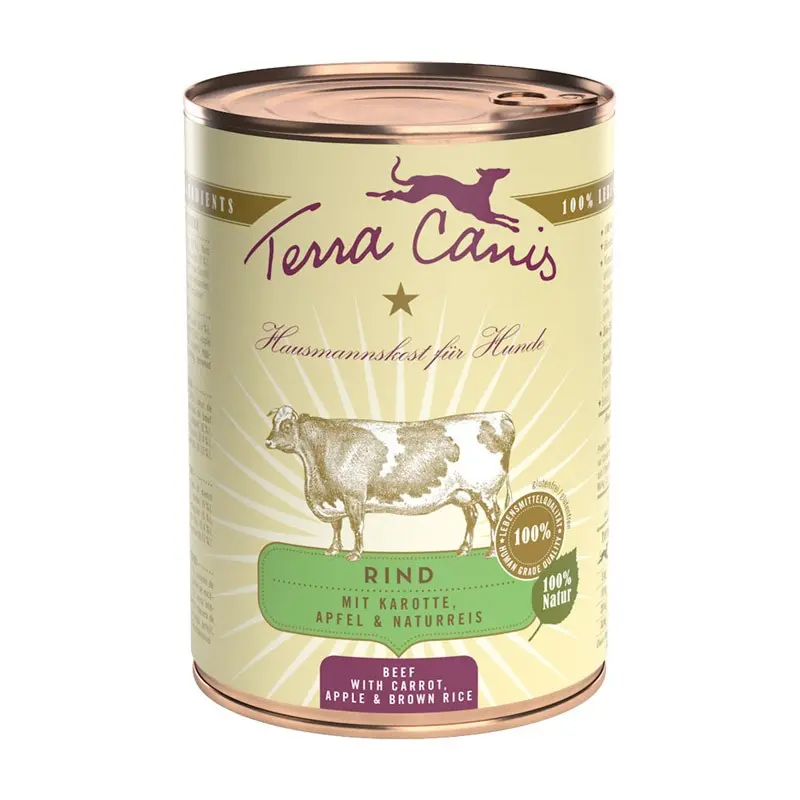 Terra Canis Manzo con Carote, Mela e Riso Integrale – 800 g, Singola