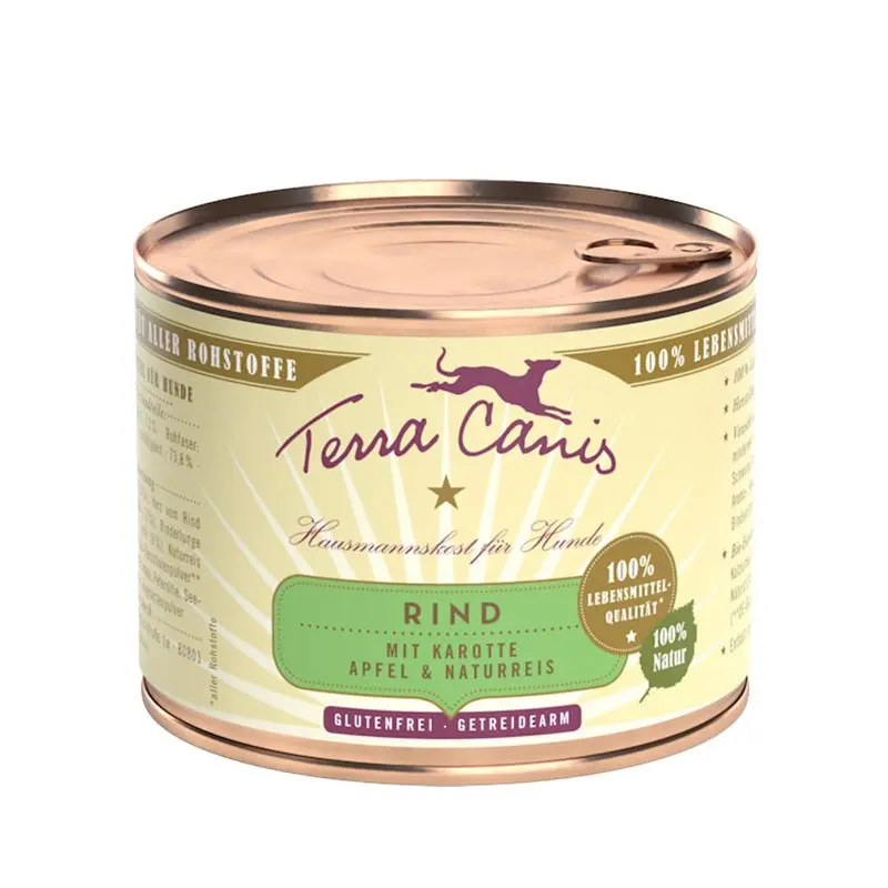 Terra Canis Manzo con Carote, Mela e Riso Integrale – 400 g, Singola