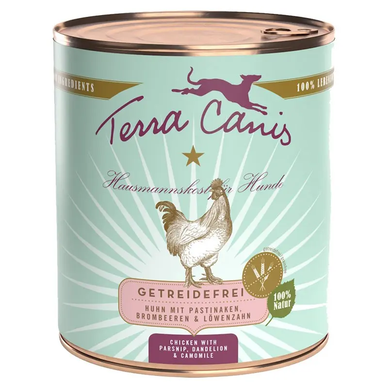 Terra Canis Pollo con Pastinaca, Tarassaco e Camomilla Grain Free – 800 g, Singola