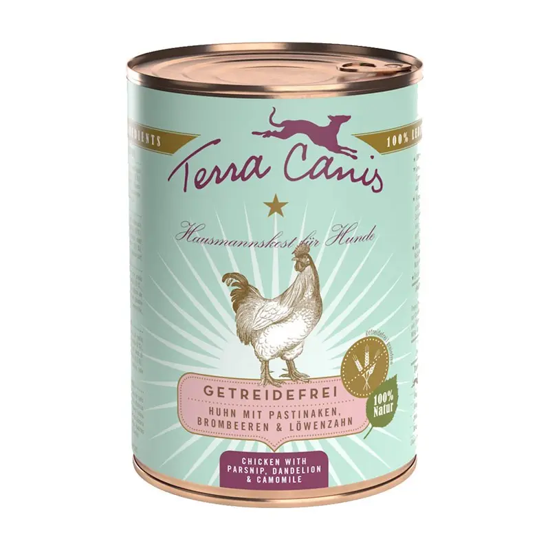 Terra Canis Pollo con Pastinaca, Tarassaco e Camomilla Grain Free – 200 g, Singola