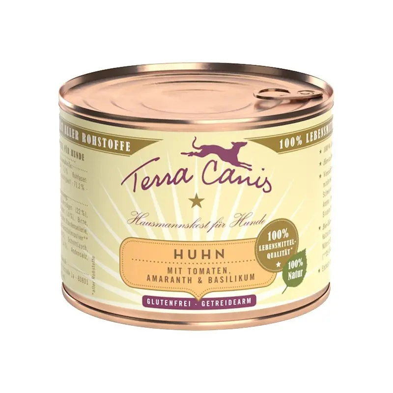 Terra Canis Pollo con Amaranto, Pomodori e Basilico per Cani – 800 g, Singola