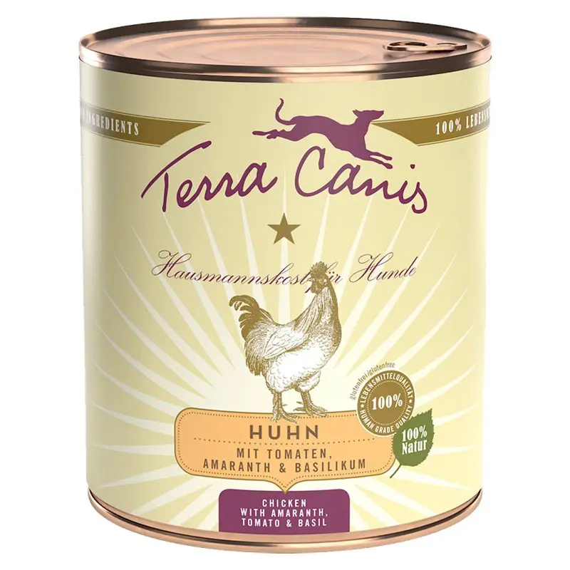 Terra Canis Pollo con Amaranto, Pomodori e Basilico per Cani – 200 g, 6 pezzi