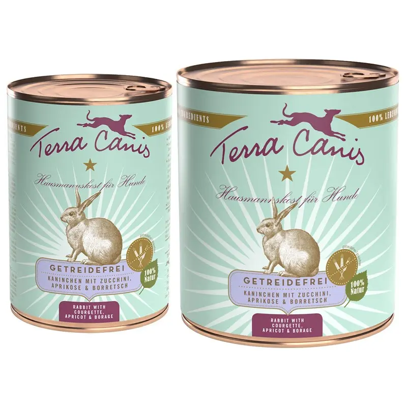 Terra Canis Grain Free Coniglio con Zucchine, Albicocca e Borragine – 200 g, 12 pezzi