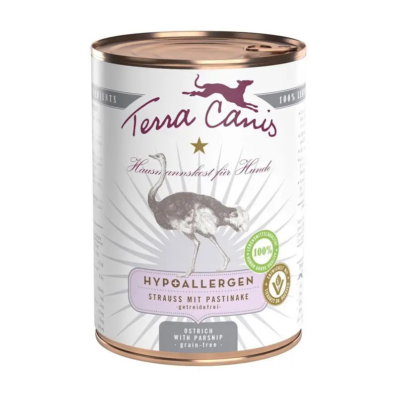 Terra Canis Hypoallergen Struzzo con Pastinaca – 400 g, 6 pezzi
