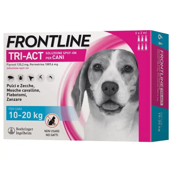 Frontline Tri-Act per Cani 10-20 Kg – 6 Pipette