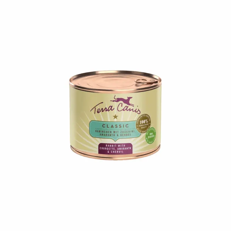 Terra Canis Coniglio con Zucchine, Amaranto e Cerfoglio – 200 g, 6 pezzi