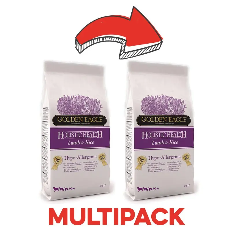 Golden Eagle Sensitive Agnello e Riso per Cani – 2 Kg, 2 pezzi