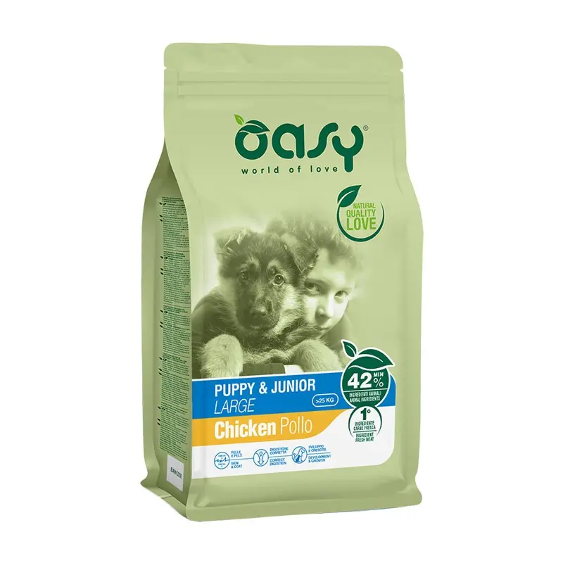 Oasy Puppy & Junior Large al Pollo – 12 Kg
