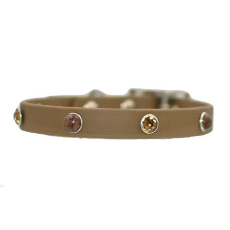 Pet Cherie Cabochon Coyote Brown Biothane Collar – 40