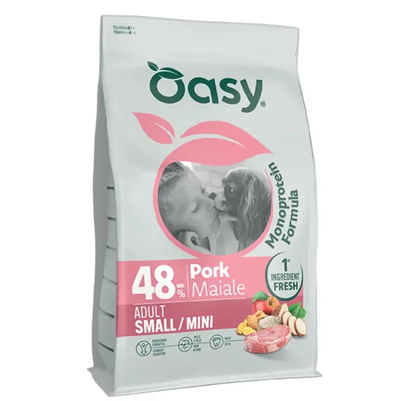 Oasy One Animal Protein Adult Small/Mini Maiale per Cani – 2 Kg, Singola