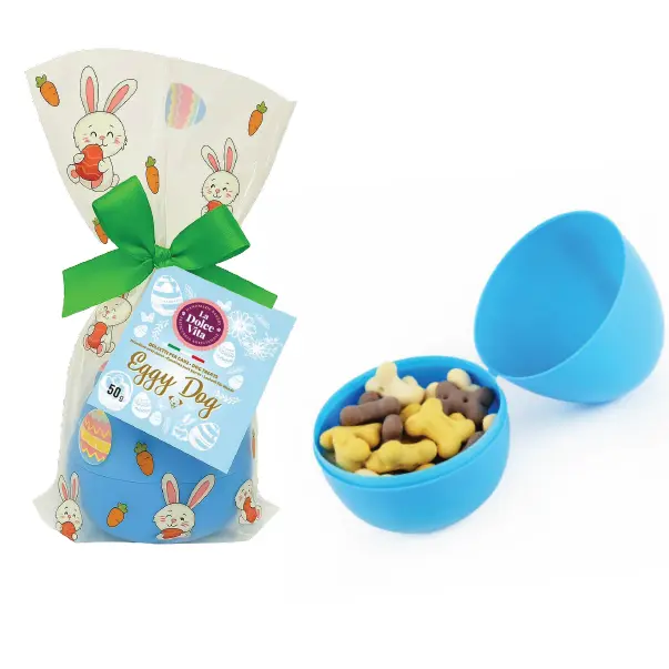Leopet Uovo di Pasqua con ripieno di biscotti – 50 g
