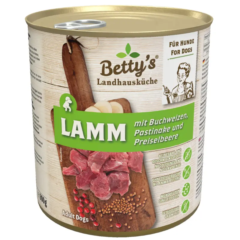 Betty’s Landhausküche Agnello con Grano Saraceno per Cani – 800 g