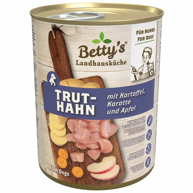 Betty’s Landhausküche Tacchino con Patate per Cani – 800 g