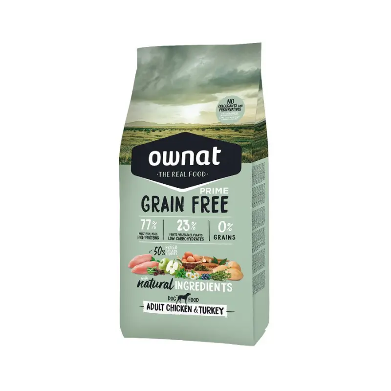 Ownat Prime Grain Free Adult Pollo e Tacchino per Cani – 12 Kg