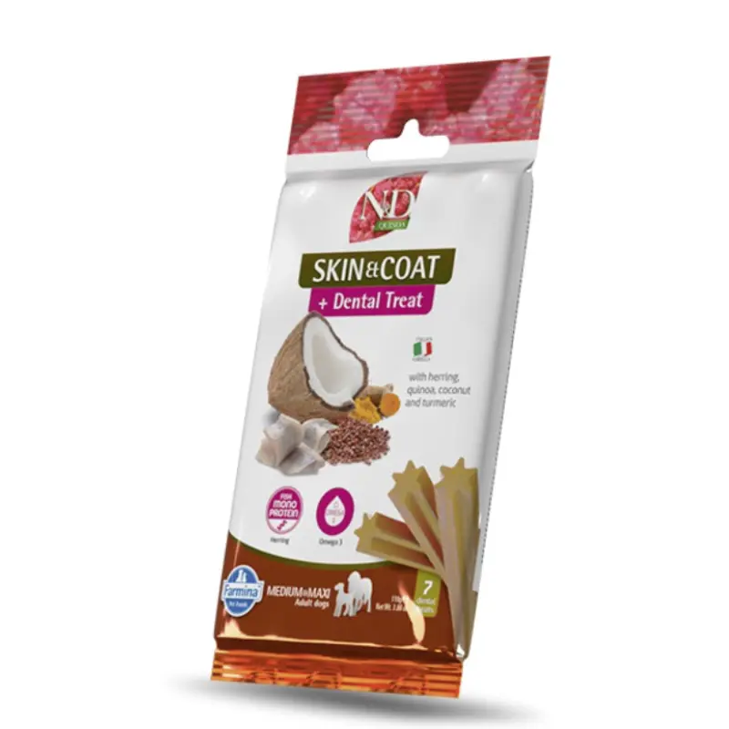 Farmina Vet-Life Dental Treat Skin & Coat Herring Medium & Maxi per Cani – 100 g