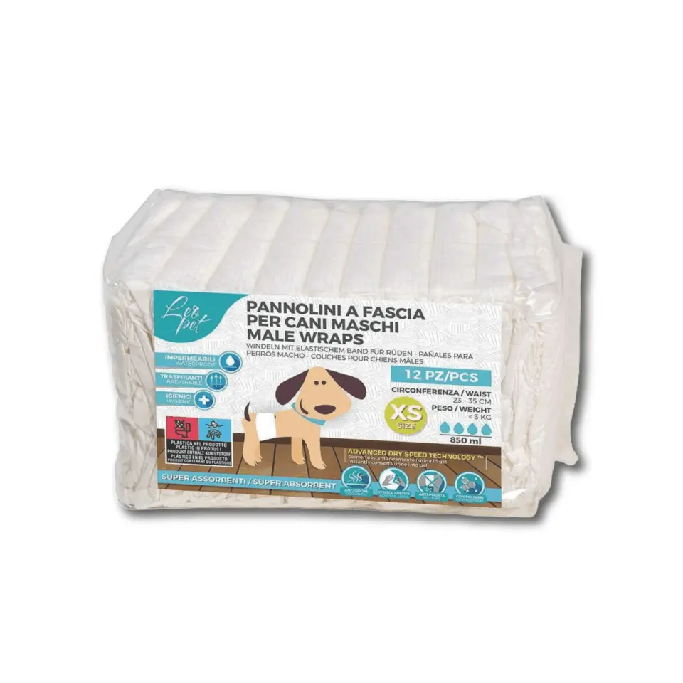 LeoPet Pannolini a Fascia per Cani Maschi – XS