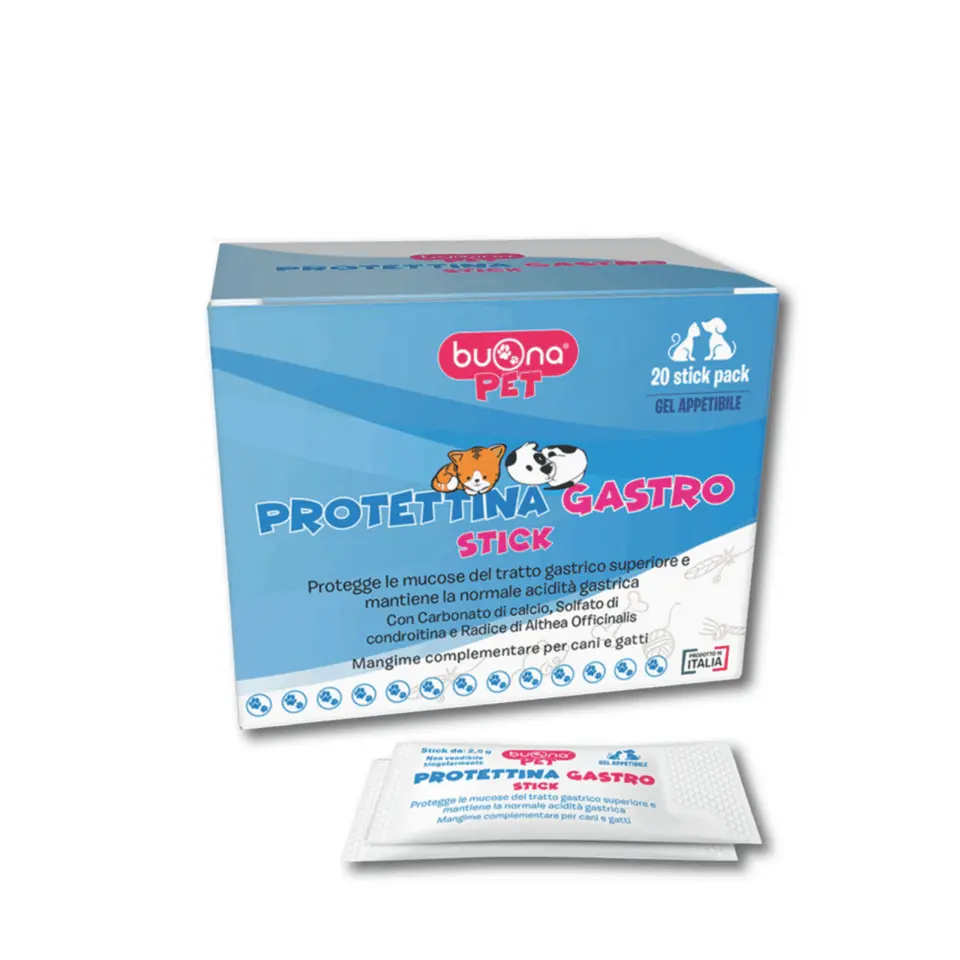 Buona Pet Protettina Gastro Stick 20 Bustine per Cani e Gatti