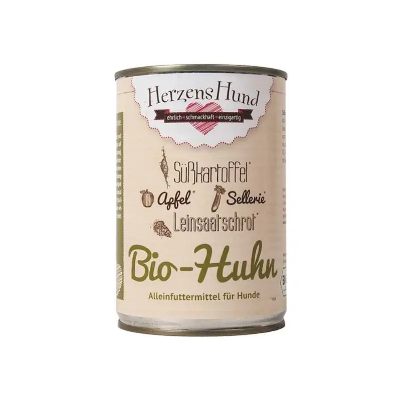 Herzens Hund Pollo Biologico con Verdure Bio Umido per Cani – 400 g
