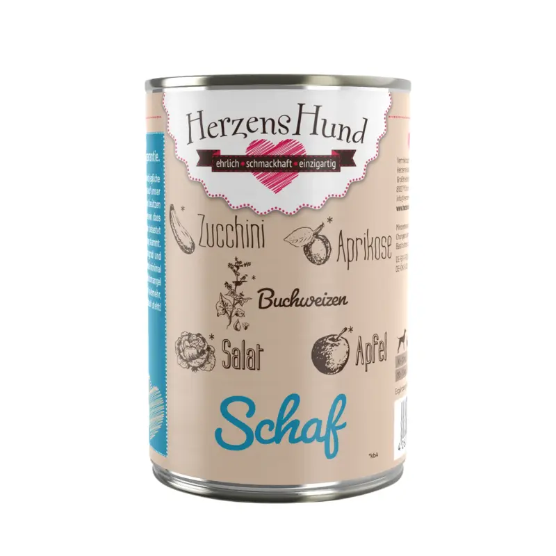 Herzens Hund Pecora con Verdure Bio Umido per Cani – 400 g