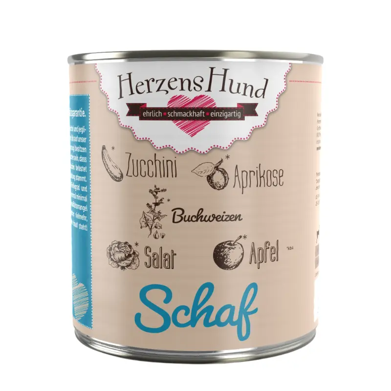 Herzens Hund Pecora con Verdure Bio Umido per Cani – 800 g