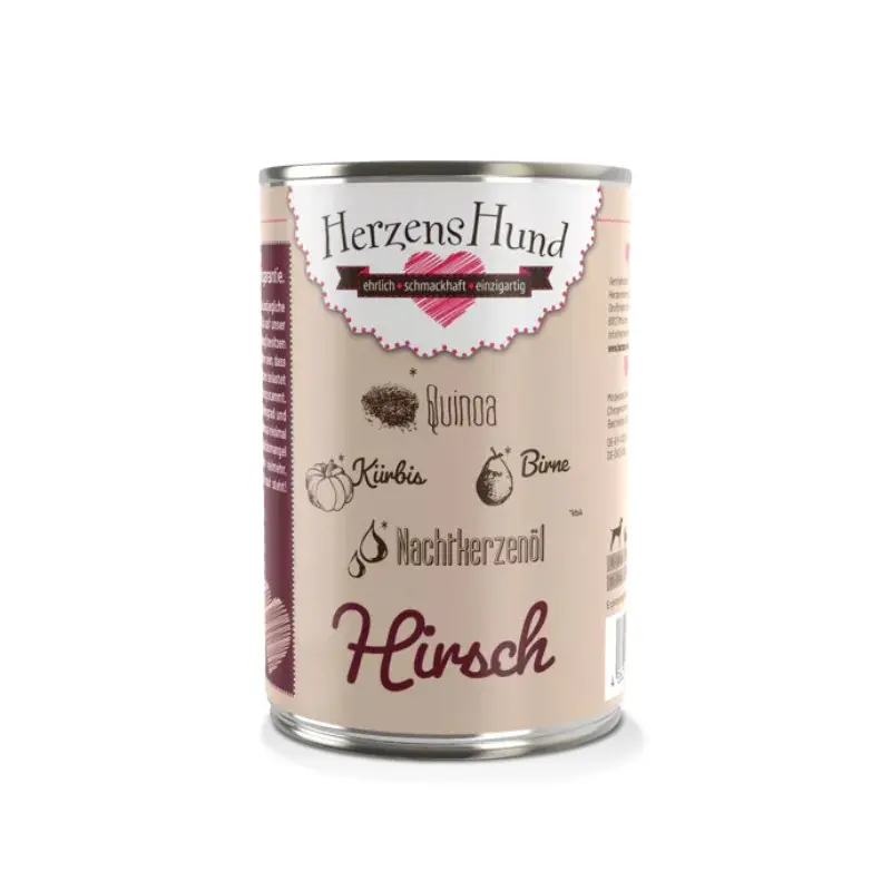 Herzens Hund Cervo con Verdure Bio Umido per Cani – 400 g