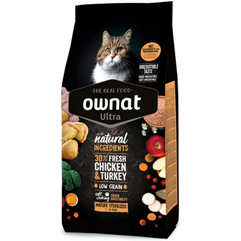 Ownat Cat Ultra Mature Sterilized con Pollo e Tacchino – 400 g