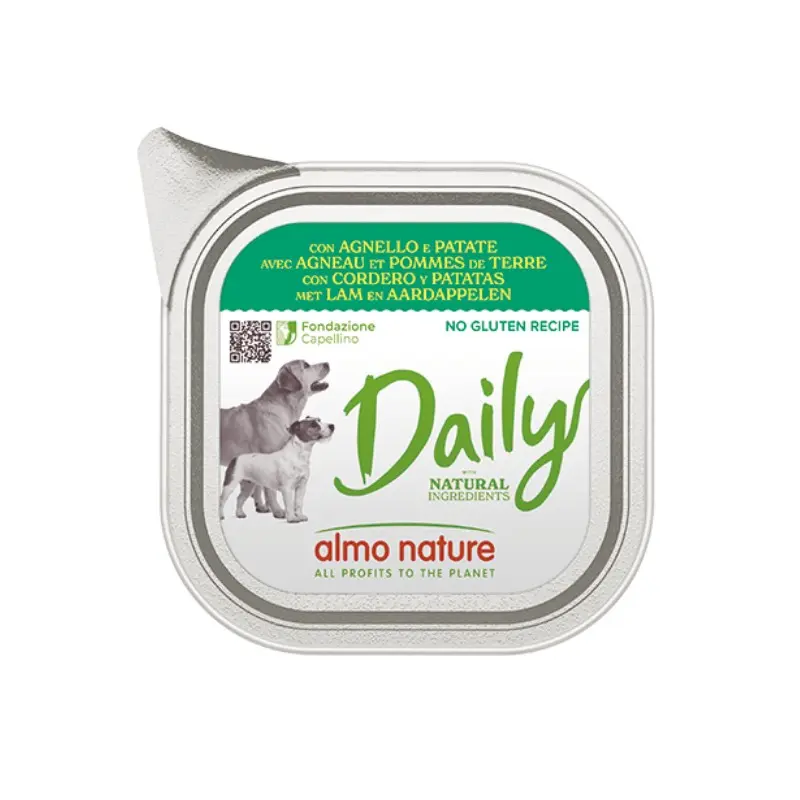 Almo Nature Daily con Agnello e Patate per Cani – 100 g, 12 pezzi