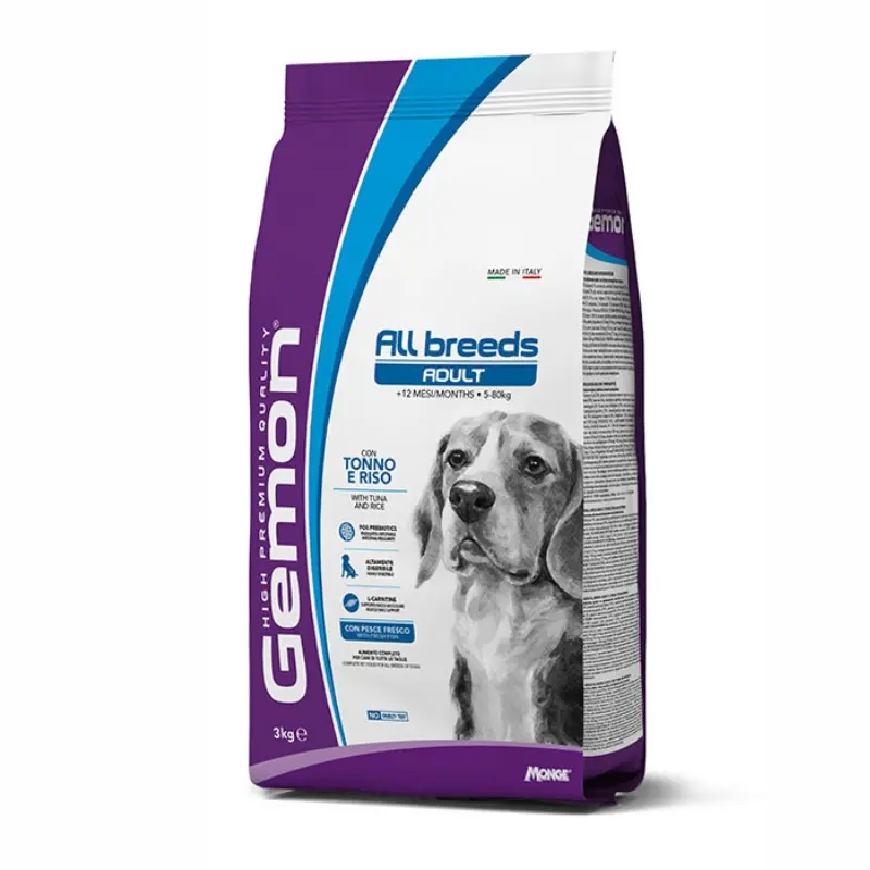 Gemon All Breeds Adult con Tonno e Riso per Cane – 15 Kg
