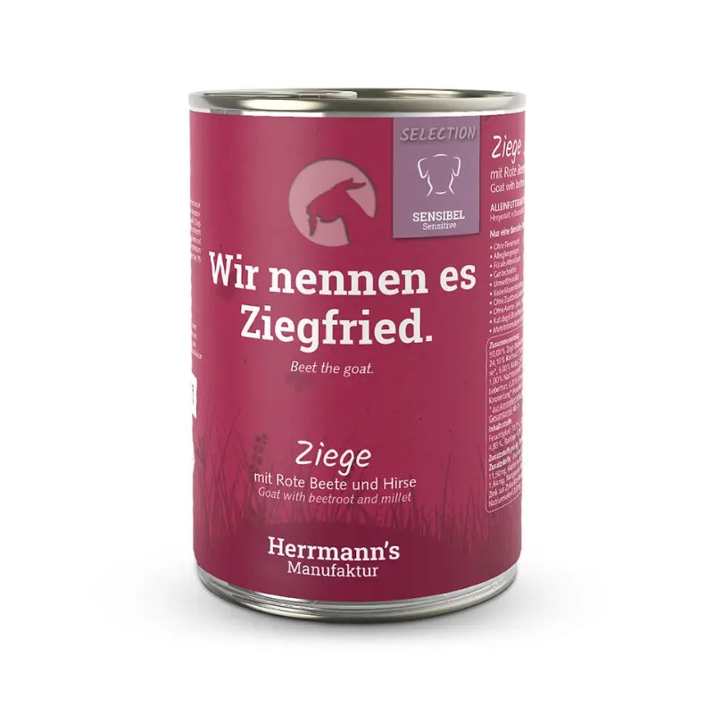 Herrmann’s Selection Capra con Barbabietola e Miglio per Cani – 400 g, Singola