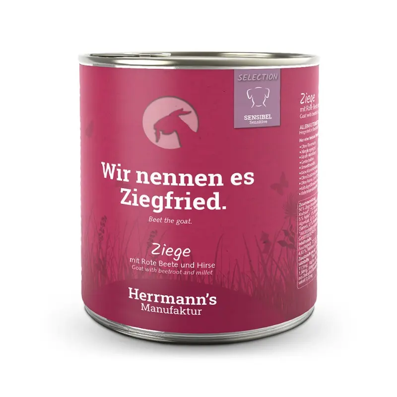 Herrmann’s Selection Capra con Barbabietola e Miglio per Cani – 800 g, Singola